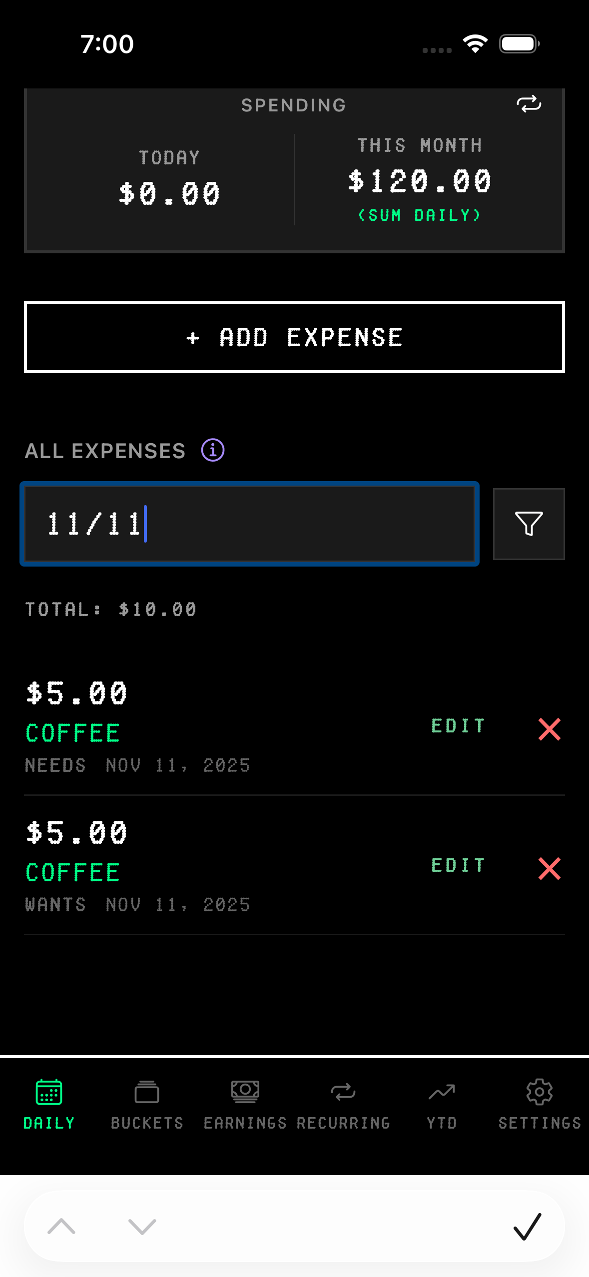 Search by date example