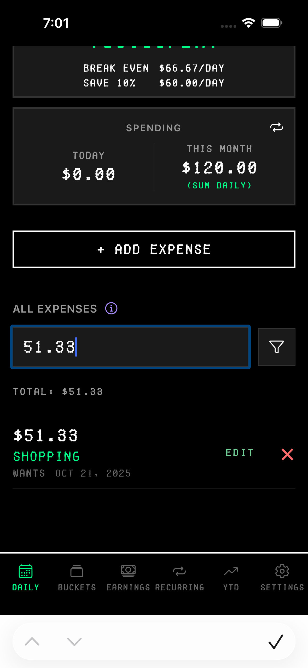 Search by exact amount example