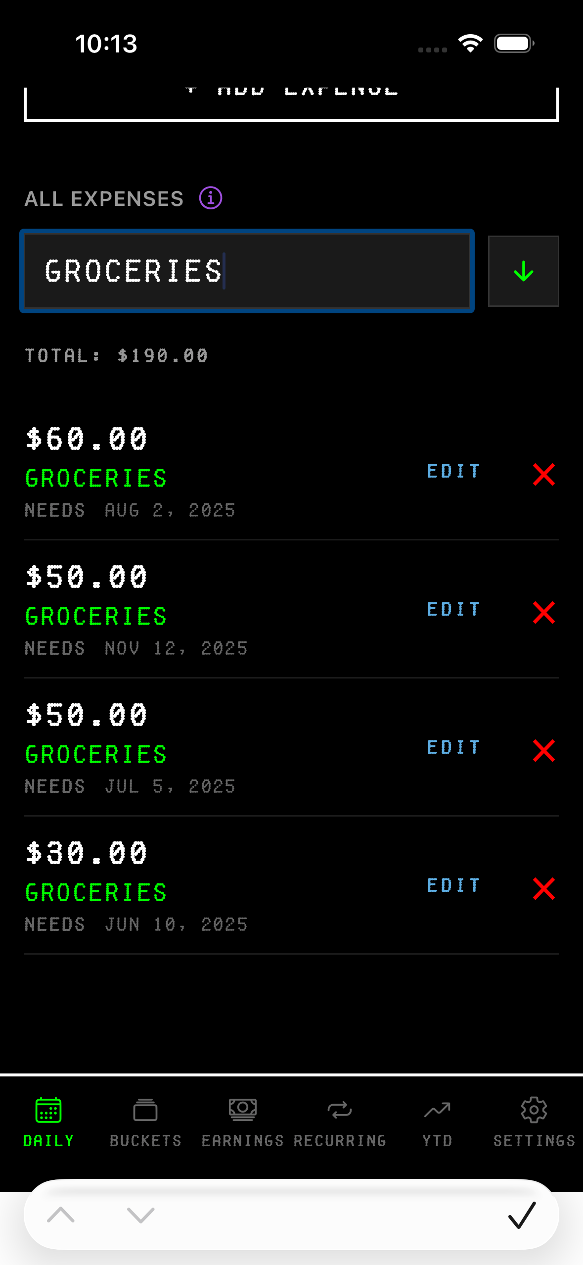 Search total display